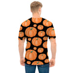 Orange Pumpkin Pattern Print Men's T-Shirt