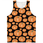 Orange Pumpkin Pattern Print Men's Tank Top