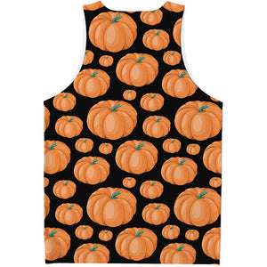 Orange Pumpkin Pattern Print Men's Tank Top