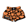 Orange Pumpkin Pattern Print Muay Thai Boxing Shorts