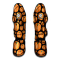Orange Pumpkin Pattern Print Muay Thai Shin Guards