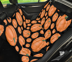 Orange Pumpkin Pattern Print Pet Car Back Seat Cover