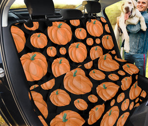 Orange Pumpkin Pattern Print Pet Car Back Seat Cover