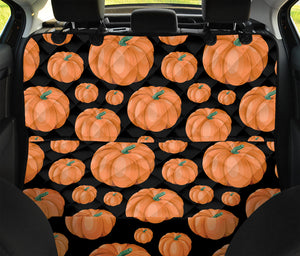 Orange Pumpkin Pattern Print Pet Car Back Seat Cover