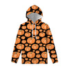 Orange Pumpkin Pattern Print Pullover Hoodie