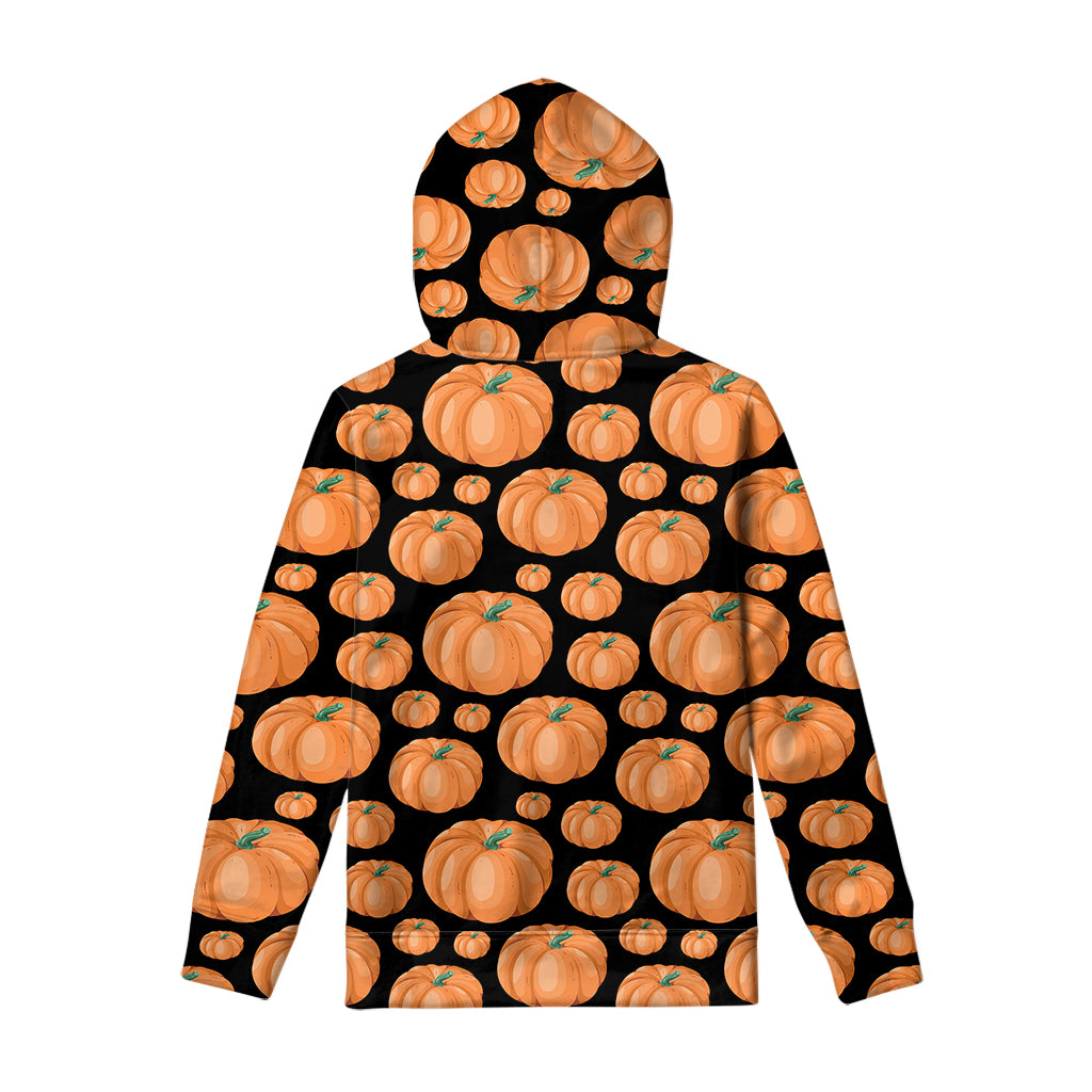 Orange Pumpkin Pattern Print Pullover Hoodie