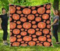 Orange Pumpkin Pattern Print Quilt