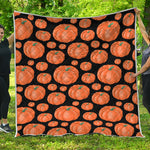 Orange Pumpkin Pattern Print Quilt