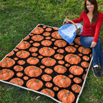 Orange Pumpkin Pattern Print Quilt