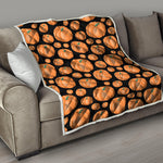 Orange Pumpkin Pattern Print Quilt