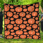 Orange Pumpkin Pattern Print Quilt