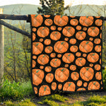 Orange Pumpkin Pattern Print Quilt