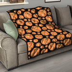 Orange Pumpkin Pattern Print Quilt