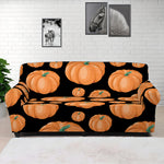 Orange Pumpkin Pattern Print Sofa Cover