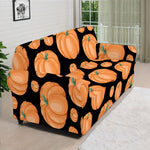 Orange Pumpkin Pattern Print Sofa Cover