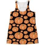 Orange Pumpkin Pattern Print Women's Racerback Tank Top