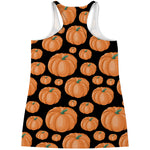 Orange Pumpkin Pattern Print Women's Racerback Tank Top