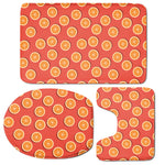 Orange Slices Pattern Print 3 Piece Bath Mat Set
