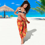 Orange Slices Pattern Print Beach Sarong Wrap