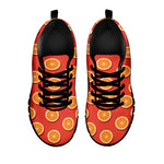 Orange Slices Pattern Print Black Sneakers