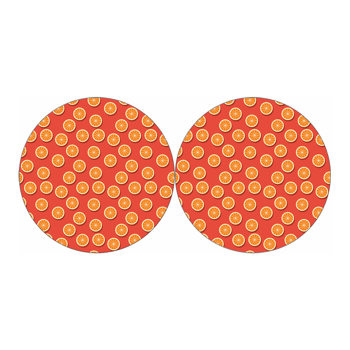 Orange Slices Pattern Print Car Coasters