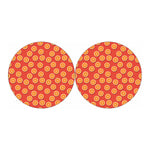 Orange Slices Pattern Print Car Coasters