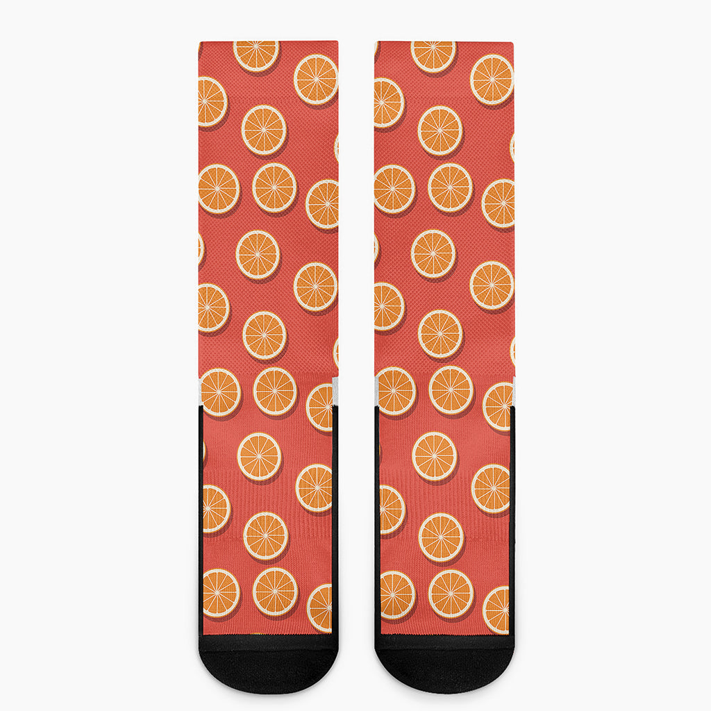 Orange Slices Pattern Print Crew Socks