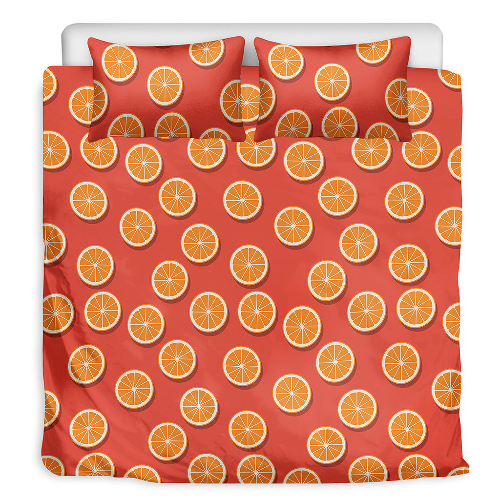 Orange Slices Pattern Print Duvet Cover Bedding Set