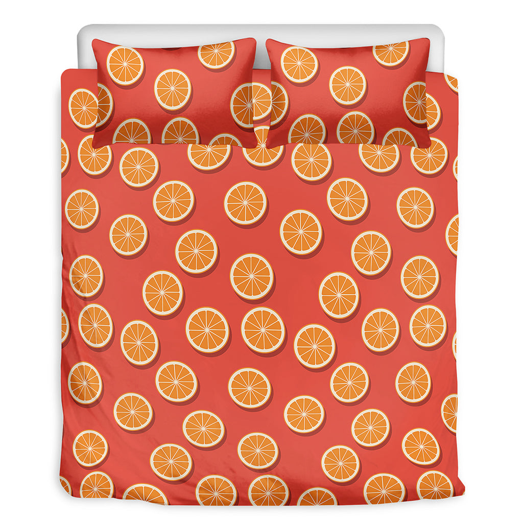 Orange Slices Pattern Print Duvet Cover Bedding Set