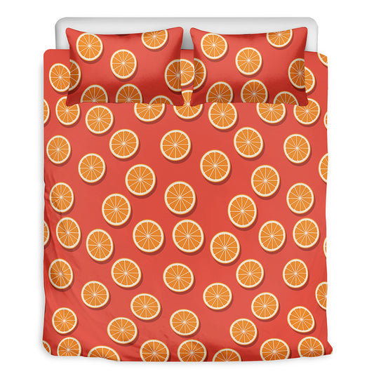 Orange Slices Pattern Print Duvet Cover Bedding Set