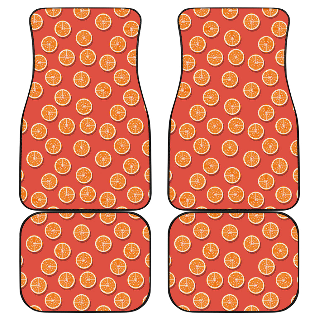 Orange Slices Pattern Print Front and Back Car Floor Mats