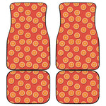 Orange Slices Pattern Print Front and Back Car Floor Mats