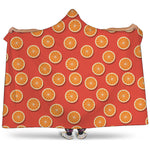 Orange Slices Pattern Print Hooded Blanket