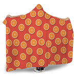 Orange Slices Pattern Print Hooded Blanket
