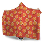 Orange Slices Pattern Print Hooded Blanket