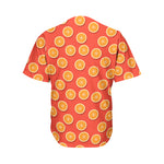 Orange Slices Pattern Print Men's Baseball Jersey