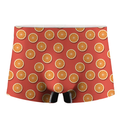 Orange Slices Pattern Print Men's Boxer Briefs
