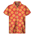 Orange Slices Pattern Print Men's Short Sleeve Shirt