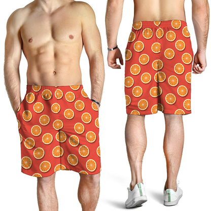 Orange Slices Pattern Print Men's Shorts