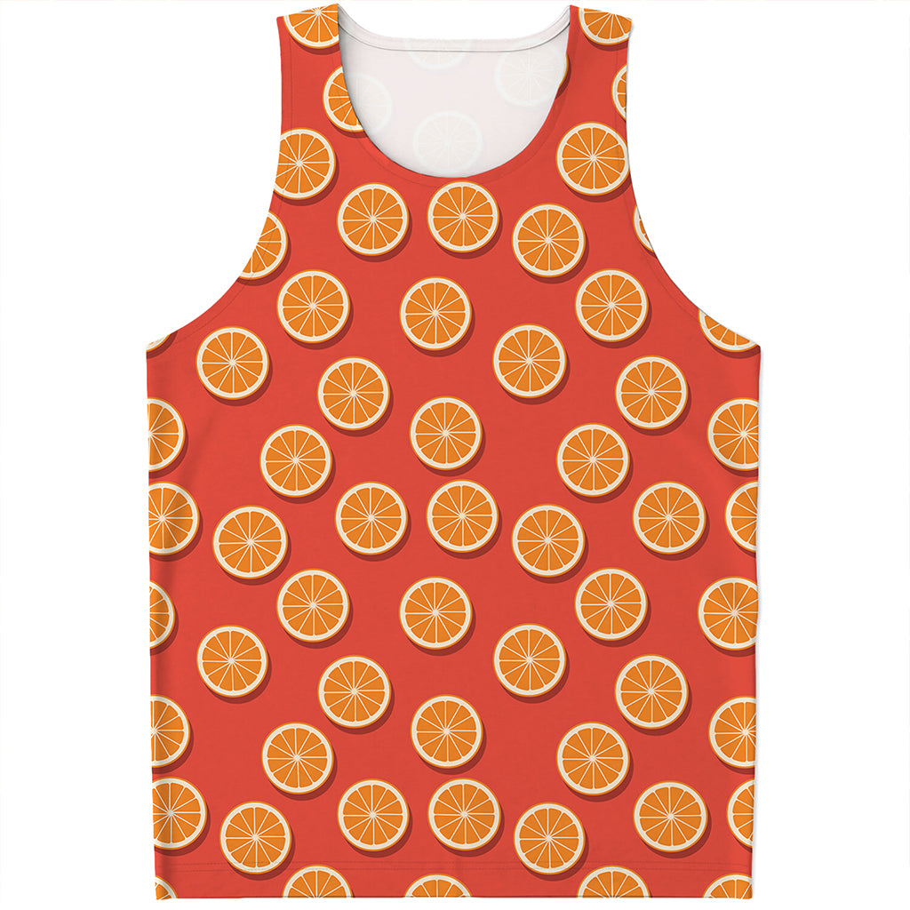 Orange Slices Pattern Print Men's Tank Top
