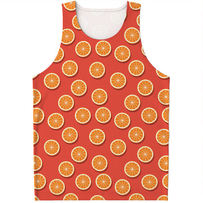 Orange Slices Pattern Print Men's Tank Top
