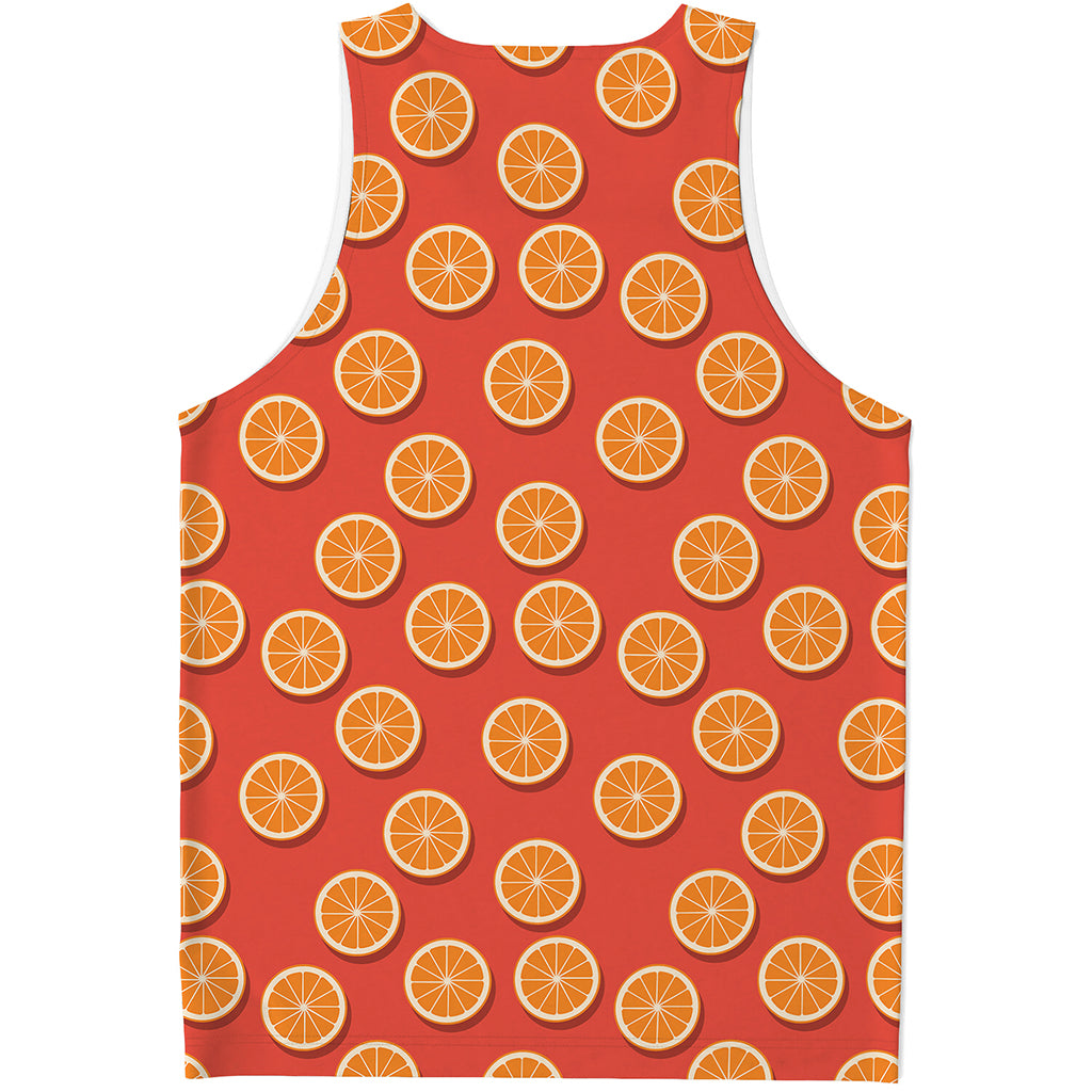 Orange Slices Pattern Print Men's Tank Top