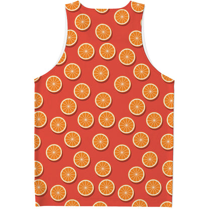 Orange Slices Pattern Print Men's Tank Top