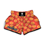Orange Slices Pattern Print Muay Thai Boxing Shorts
