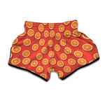 Orange Slices Pattern Print Muay Thai Boxing Shorts