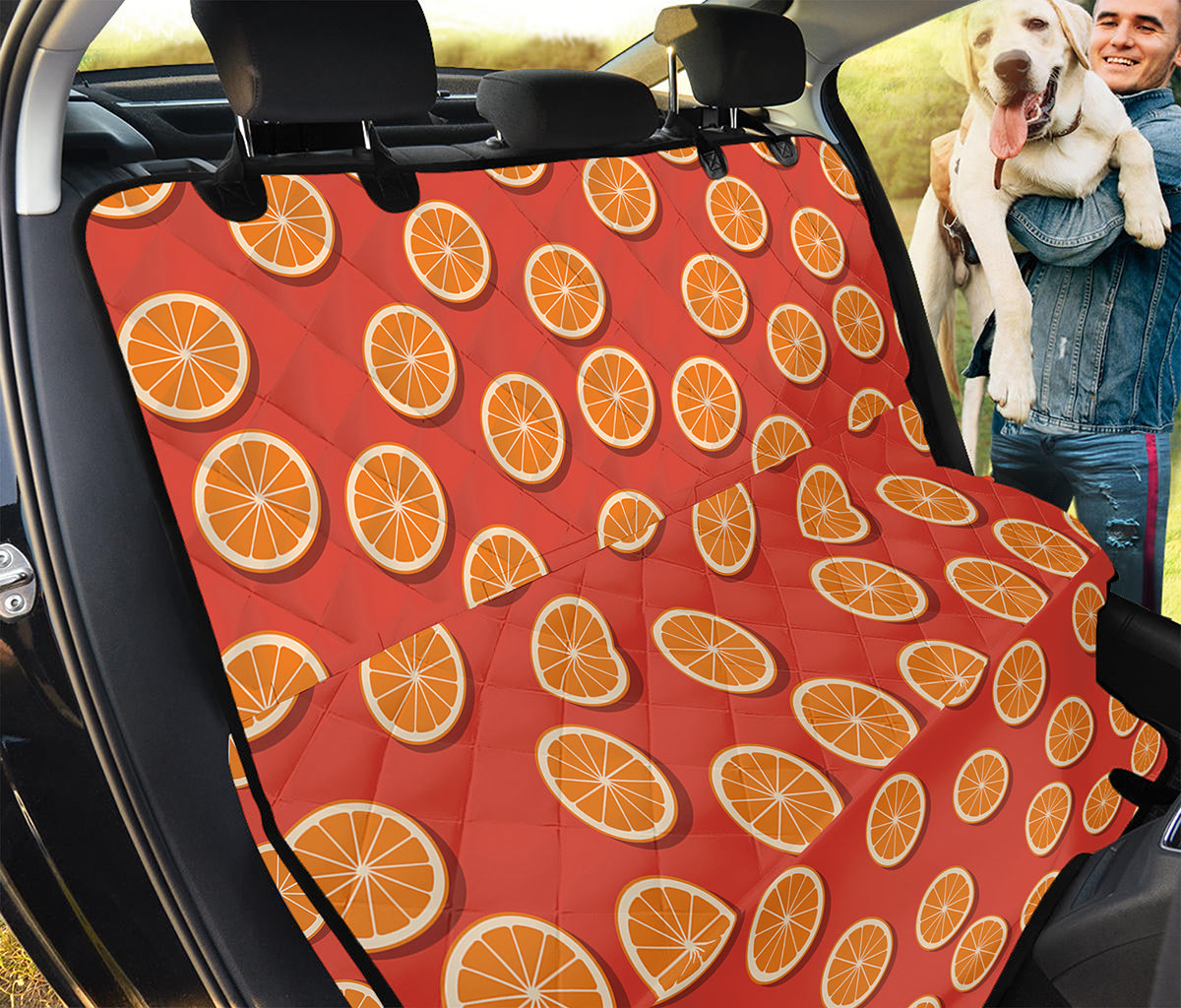 Orange Slices Pattern Print Pet Car Back Seat Cover