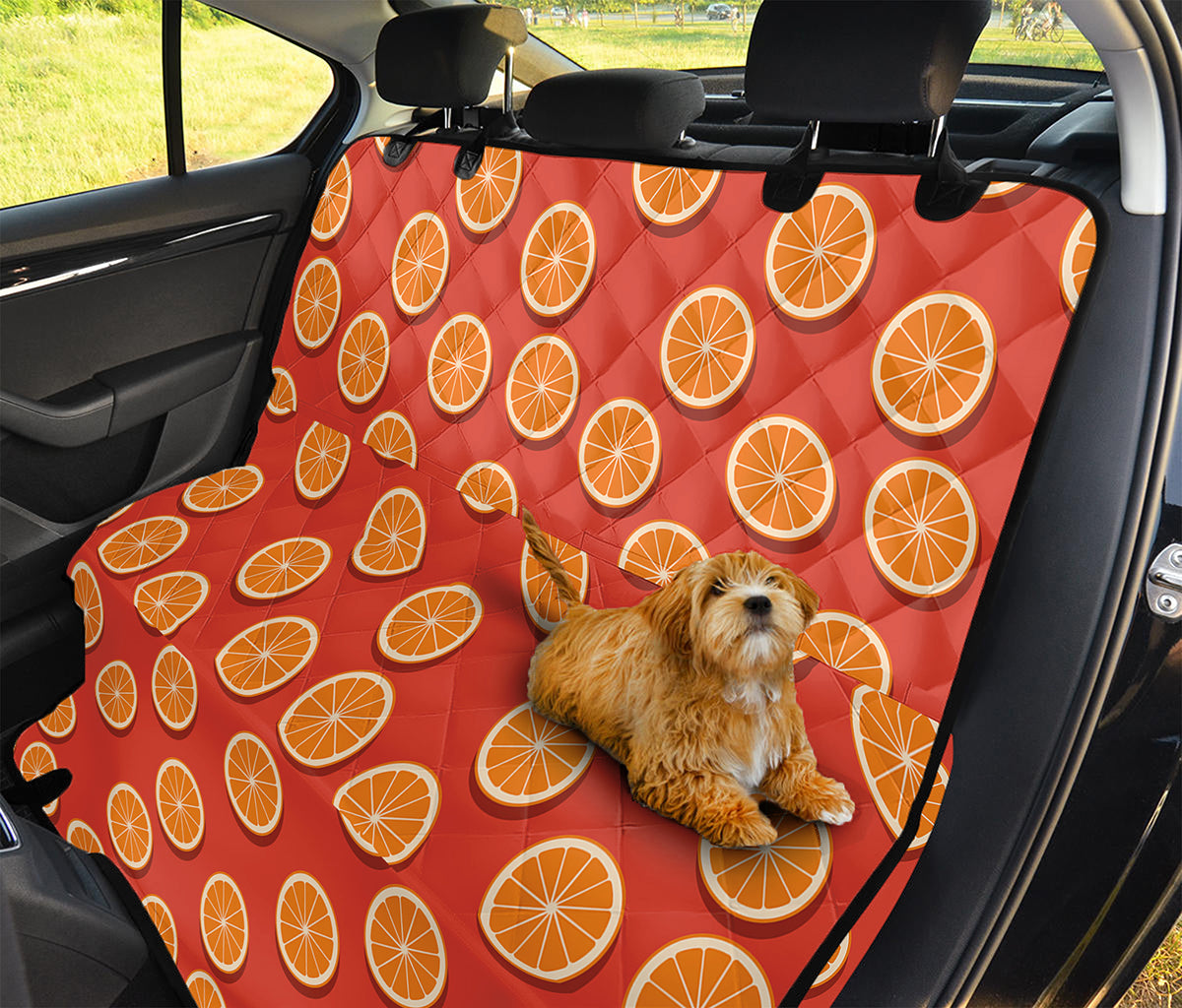 Orange Slices Pattern Print Pet Car Back Seat Cover