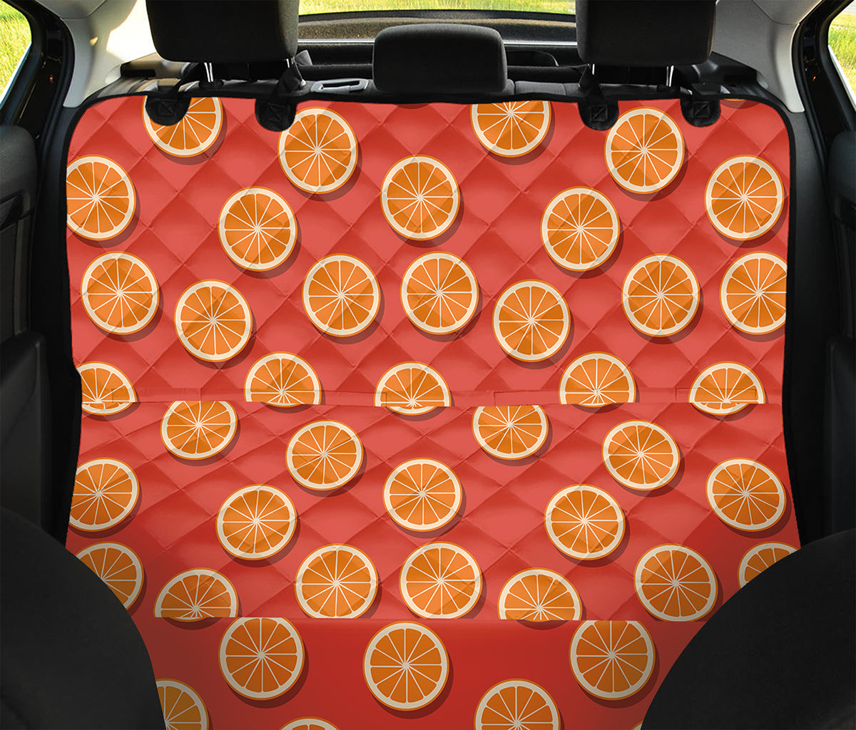 Orange Slices Pattern Print Pet Car Back Seat Cover