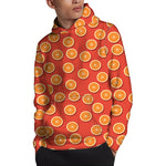 Orange Slices Pattern Print Pullover Hoodie