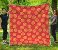 Orange Slices Pattern Print Quilt